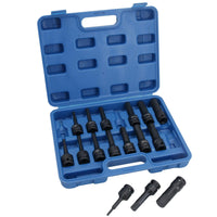 Metric 1/2in Drive Deep Impacted Hex Allen Key Bit Sockets 4mm – 19mm 16pc