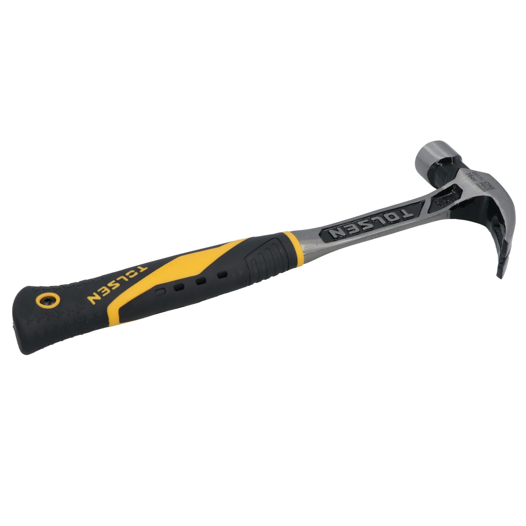 16oz One Piece Forged Claw Hammer with Fibreglass Handle Nail Screw Remover
