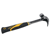 16oz One Piece Forged Claw Hammer with Fibreglass Handle Nail Screw Remover