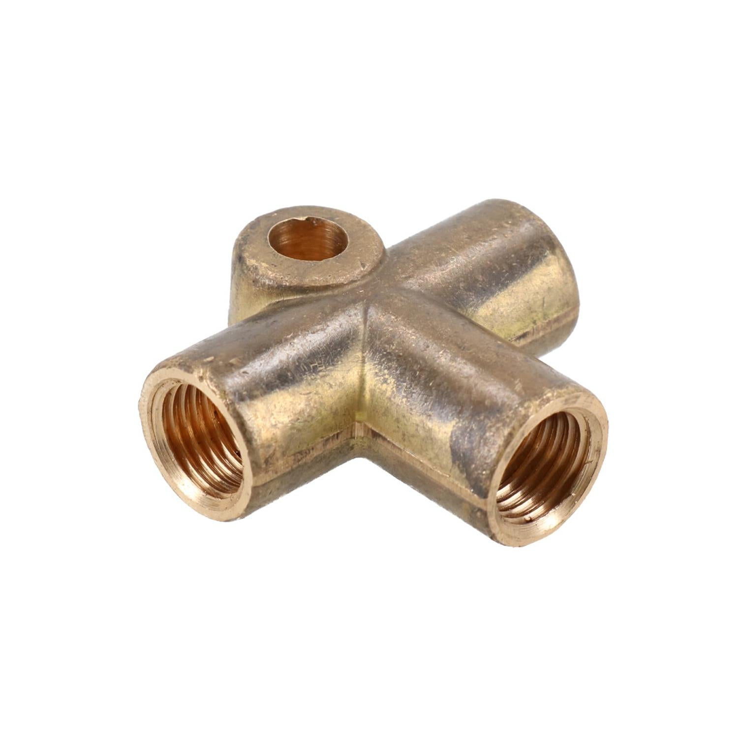 Brass Brake Pipe Fitting 3 Way Adaptor 7/16" UNF x 20 TPI for 1/4" Pipe T Piece