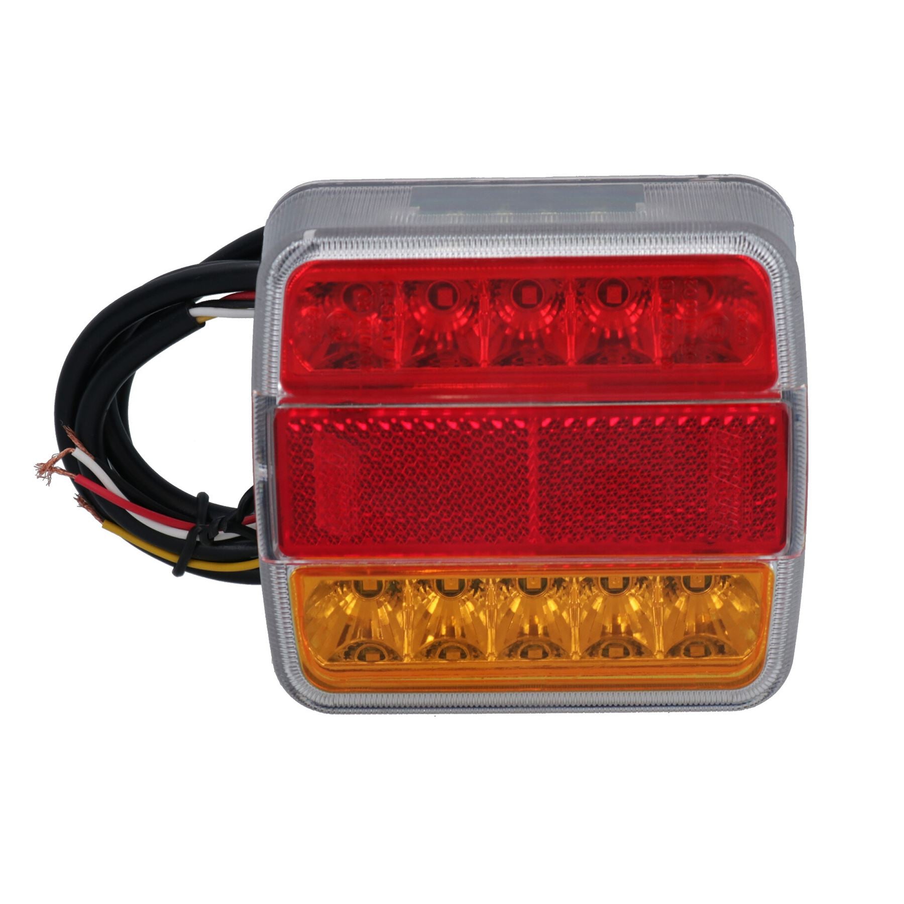 Lot de 2 feux de remorque carrés à LED pour éclairage arrière de caravane 12 V