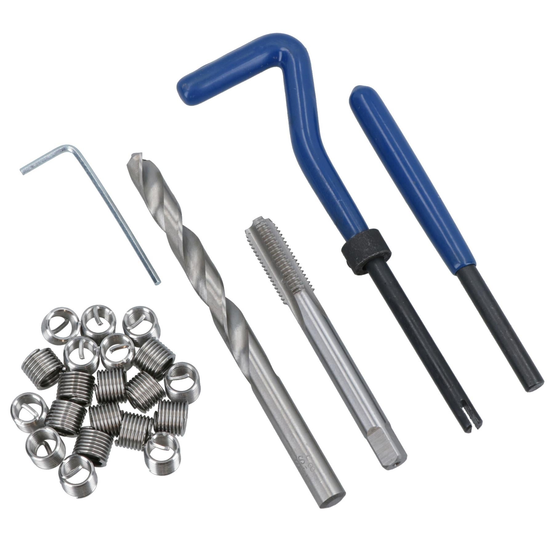 M8 x 1.25mm Metric Thread Repair Kit Helicoil Set for Damaged Threads 25pc