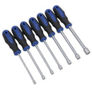 Lot de 7 tournevis à écrous hexagonaux extra longs métriques avec douilles rotatives de 5 à 13 mm à poignée souple