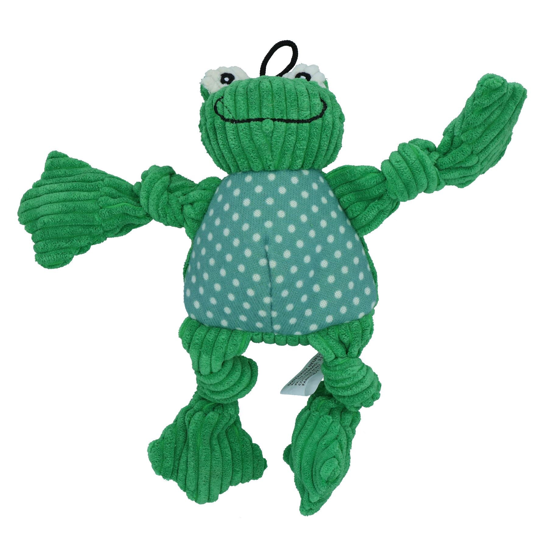 Small Frog Knottie Plush Durable Multi Squeaky Dog Puppy Toy 7x12x20cm