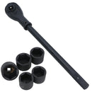 Clé à cliquet réversible robuste à entraînement 3/4 po + 5 douilles métriques peu profondes 55 – 70 mm