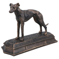 Windhund Whippet Hund Gusseisen Statue Figur Trophäe Kamin Ornament