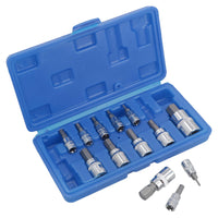 Jeu de 13 douilles Allen/Hexagonales métriques 1/4", 3/8" et 1/2" AT748