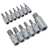 13pc Male Torx Star Bit Sockets Mixed Drive 1/4" 3/8" And 1/2" T8 - T70