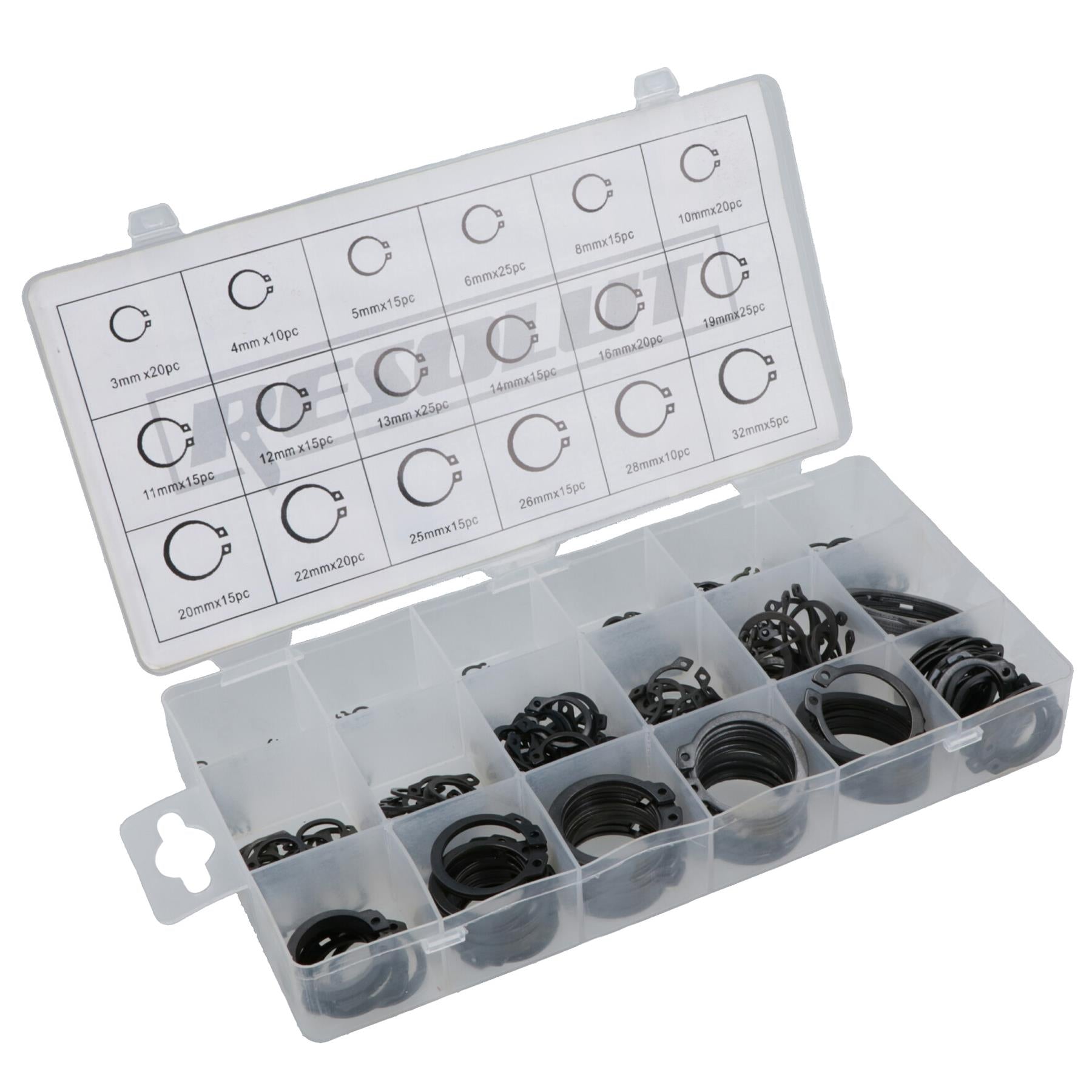 External Retaining Circlips Snap Rings Circlip Set Metric Sized 3 – 32mm 300pc