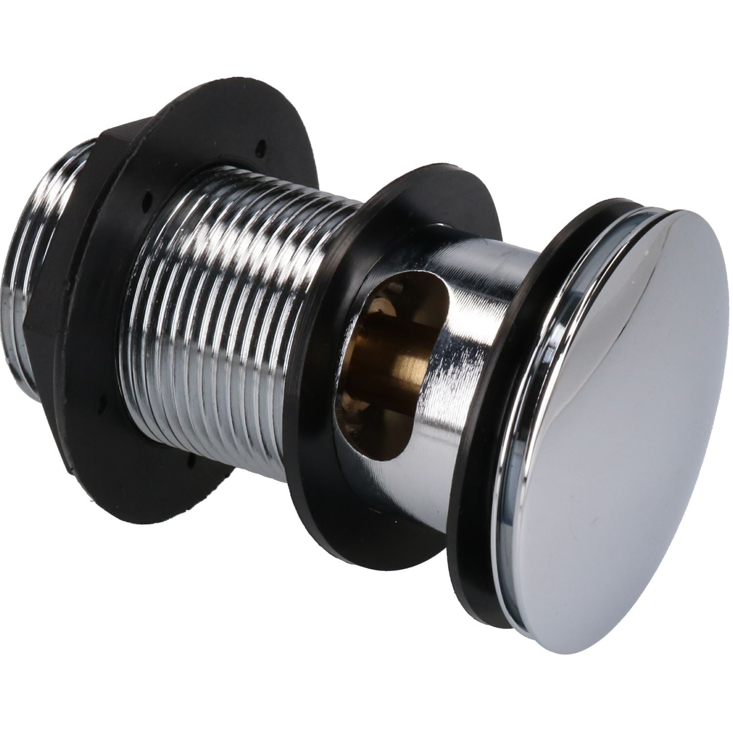 1-1/4" (32mm) Push-button Quick-Clac Chrome-Plated Brass Basin Bath Plug Slotted