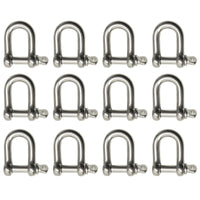 10 PACK 5mm Stainless Steel Dee Shackle Marine Grade 316