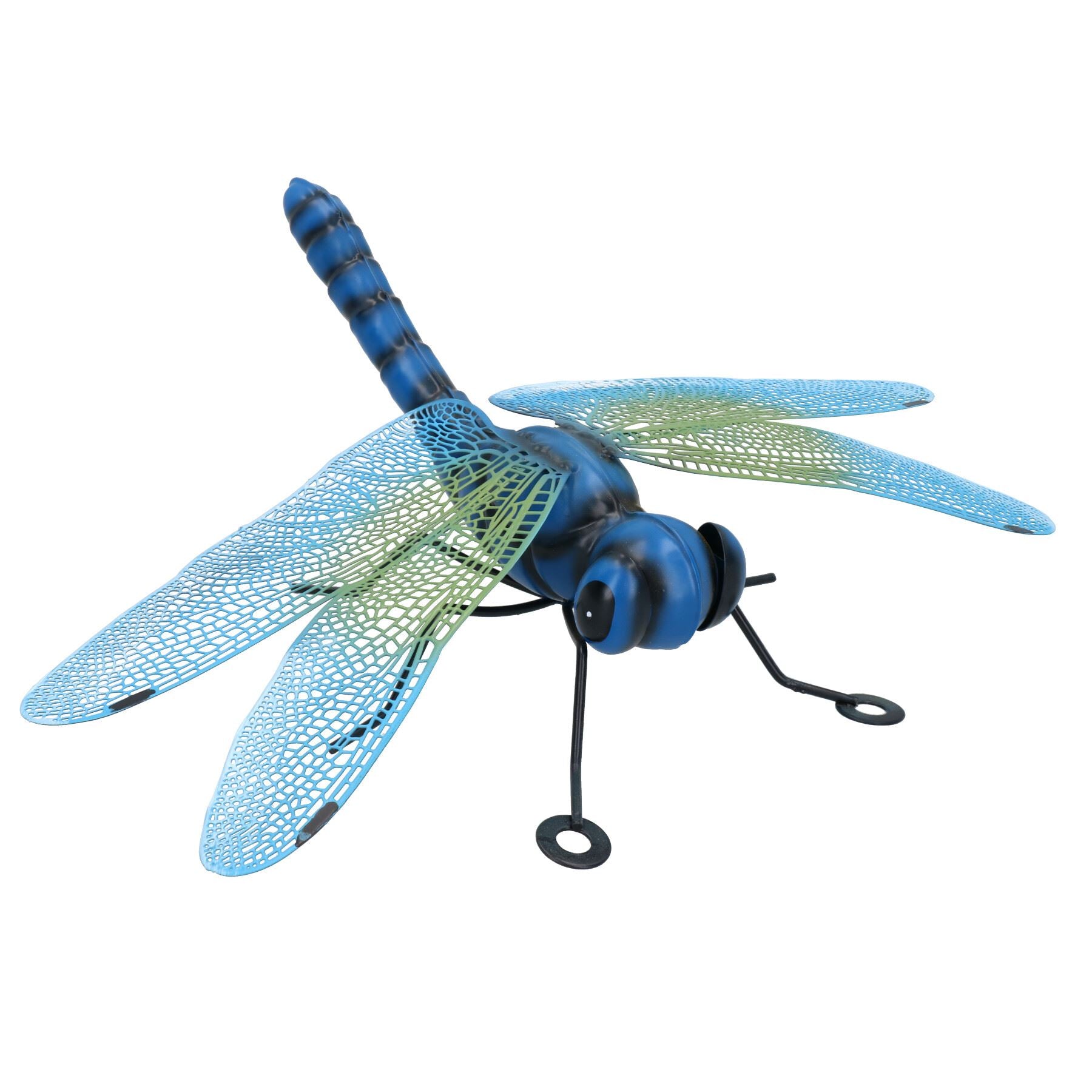 Small Metal Blue Dragonfly Garden/Home Wall Art Ornament Gift 7x22x31cm