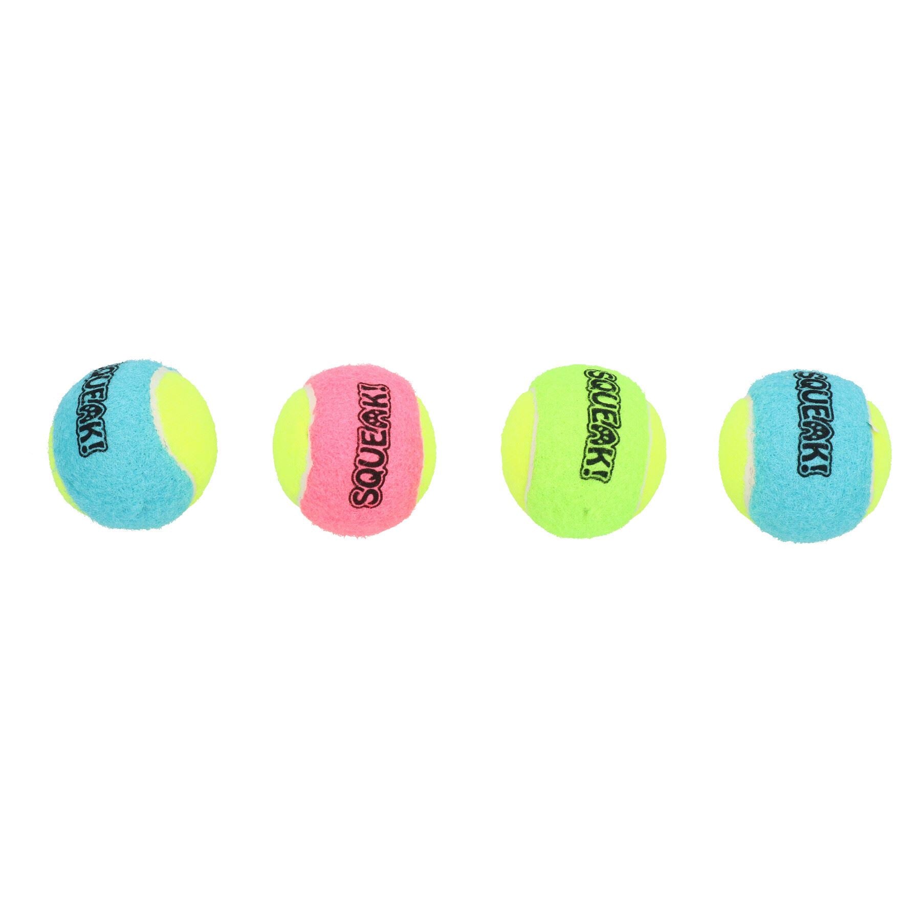 4pk Mini Interactive Squeaky Tennis Balls Puppy Dog Chuck Fetch Play Time- 4cm