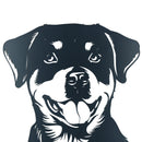 Black Metal Peeking Rottweiler Silhouette with Fixing Plate Garden Ornament Gift