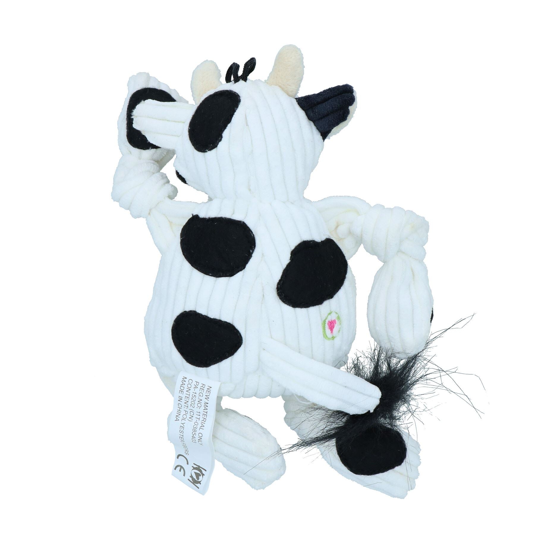 Small Cow Knottie Plush Durable Multi Squeaky Dog Puppy Toy 7x12x18cm