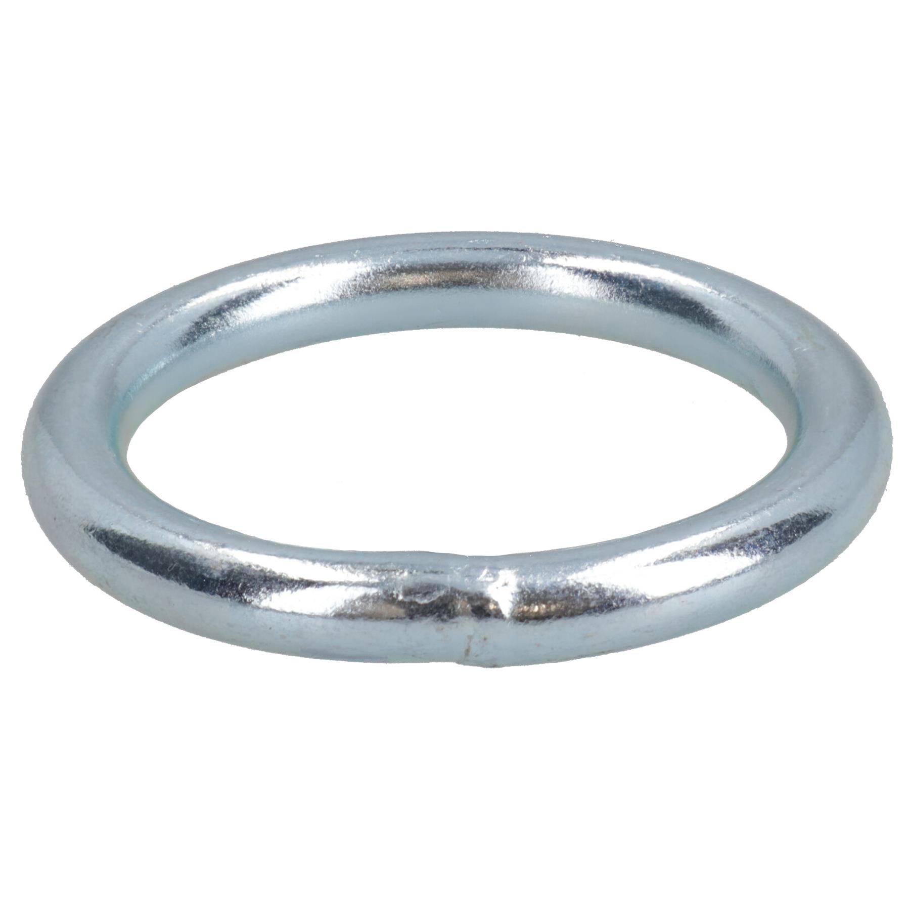 8mm x 50mm Steel Round O Rings Welded Zinc Plated 4 Pack DK36