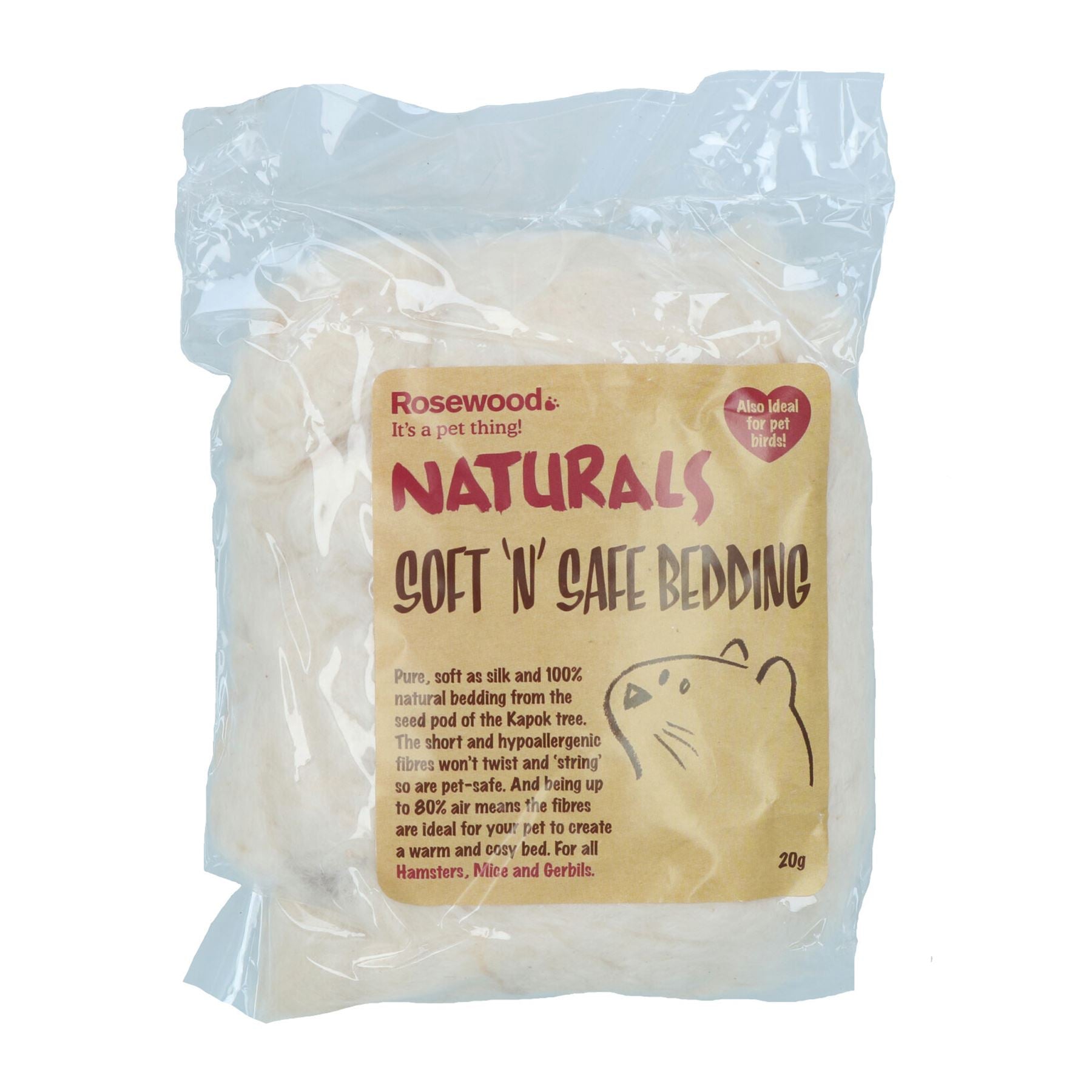 1PK Soft n Safe Hypoallergenic, Anti-bacterial & Biodegradable Animal Bedding 20g