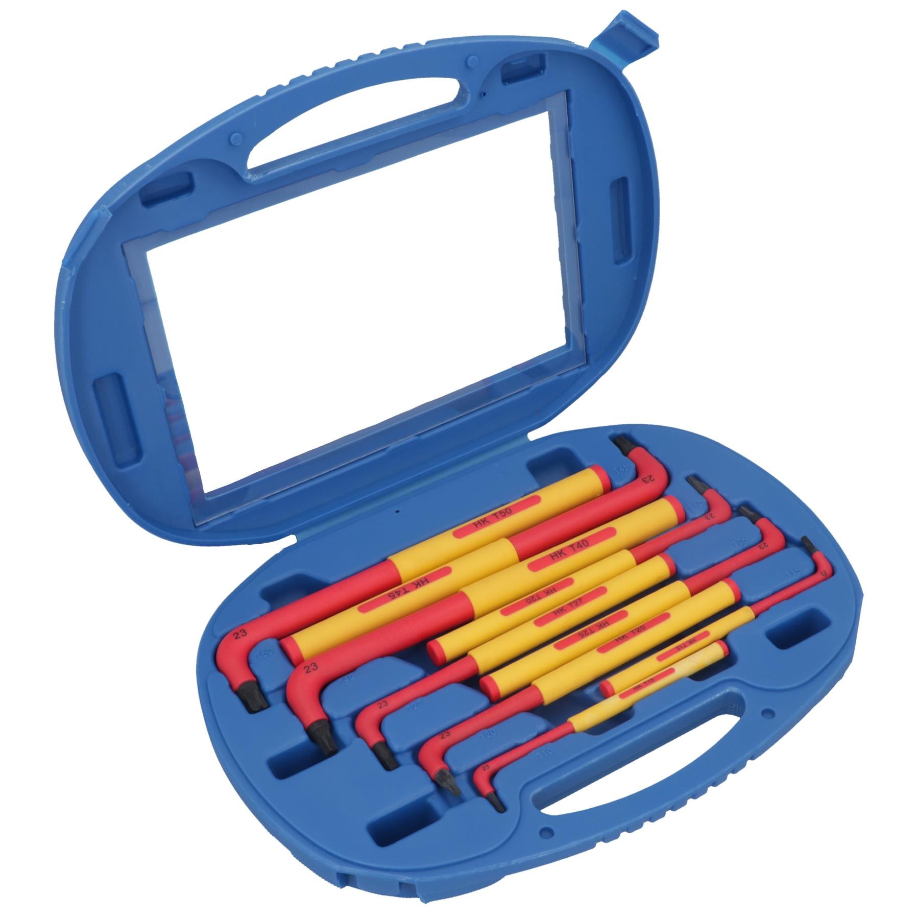 VDE-isolierte, extra lange Torx-Sternschlüssel T10 – T50, 9-teilig, Schutz bis 1000 V