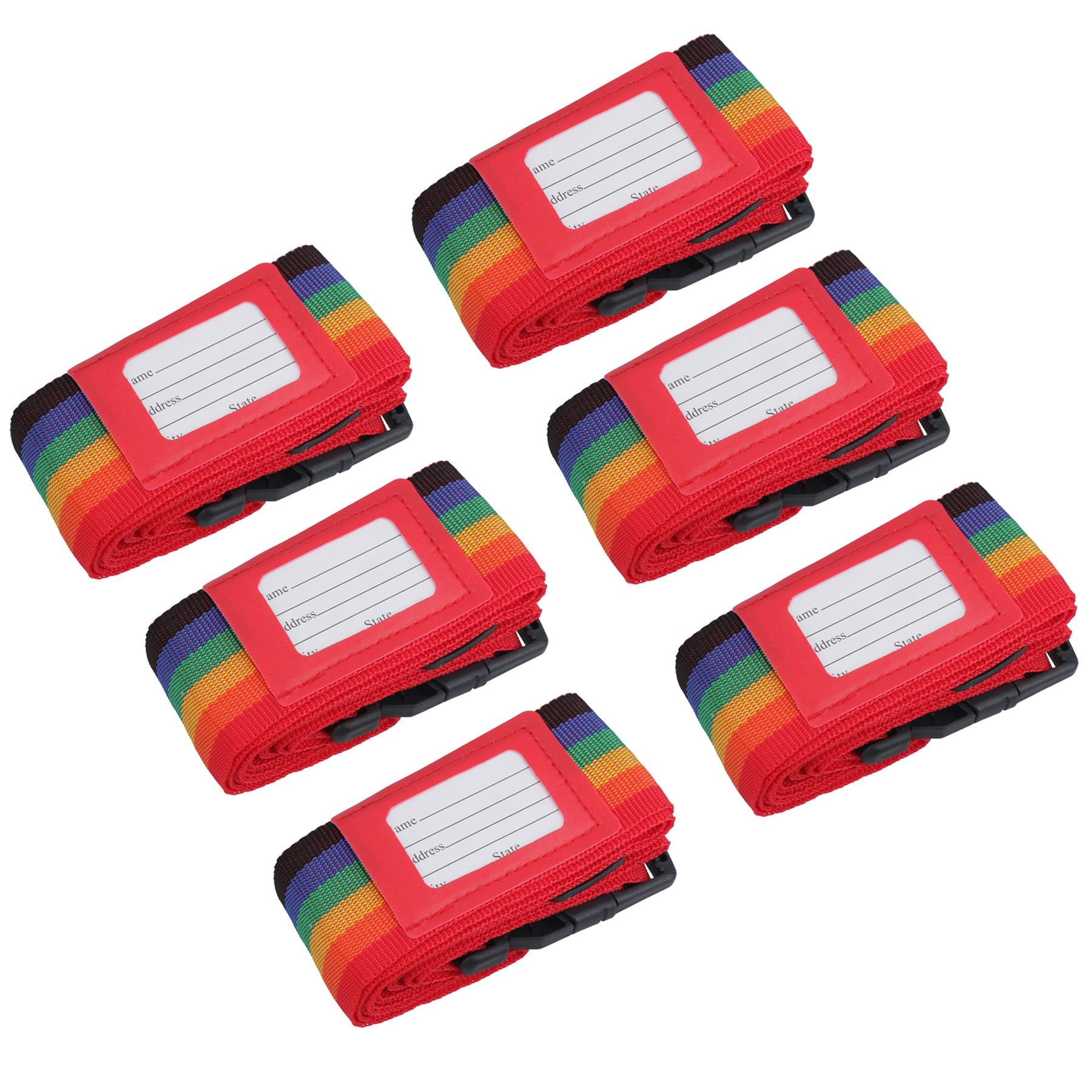 Adjustable Multicoloured Rainbow Luggage Suitcase Belt Strap Travel with Tags
