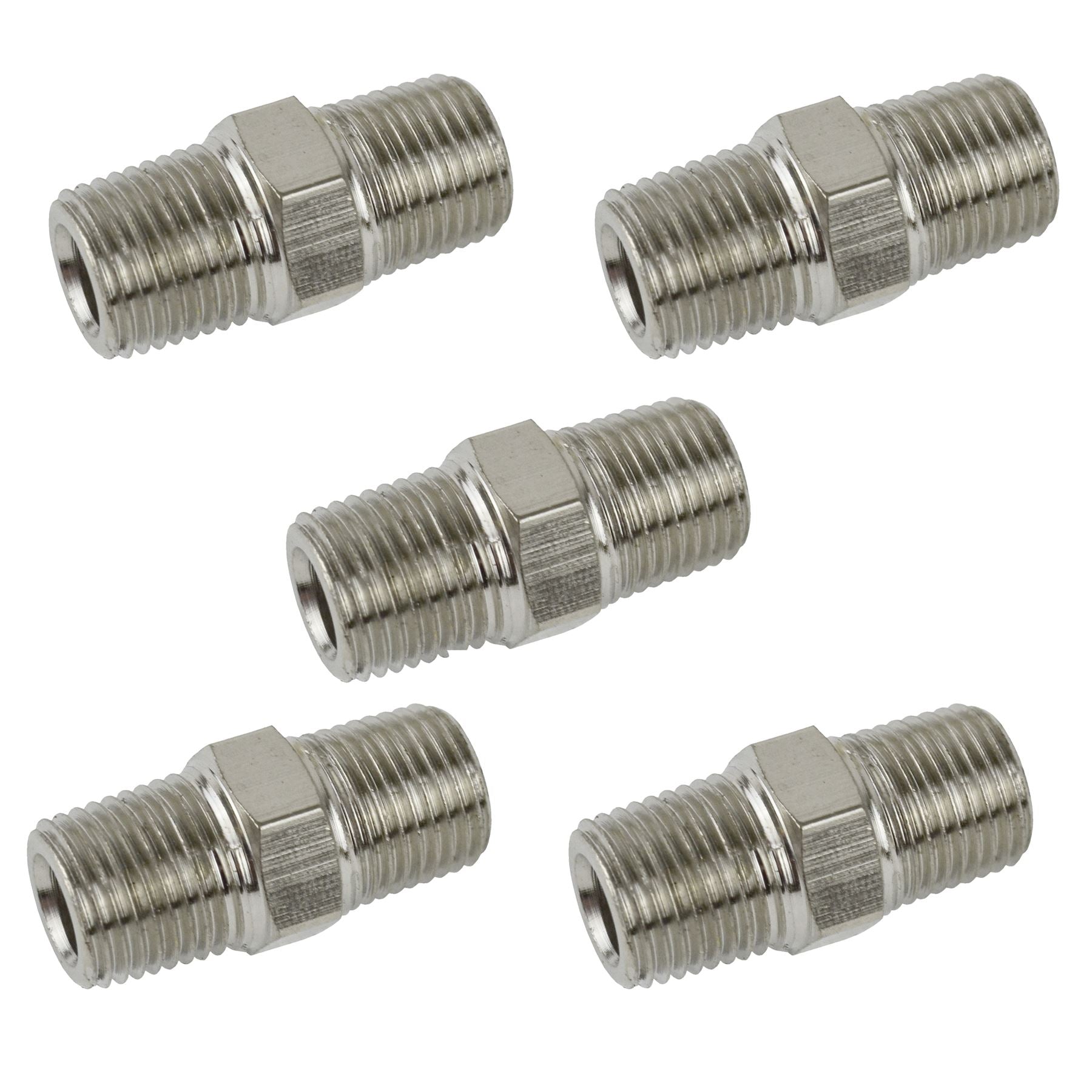 5pk 1/8" BSP Male to Male Air Line Hose Compressor Fittings / Connectors / Unions
