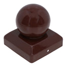 Metal Fence Post Caps Round / Ball 100mm x 100mm Protector Cover Brown