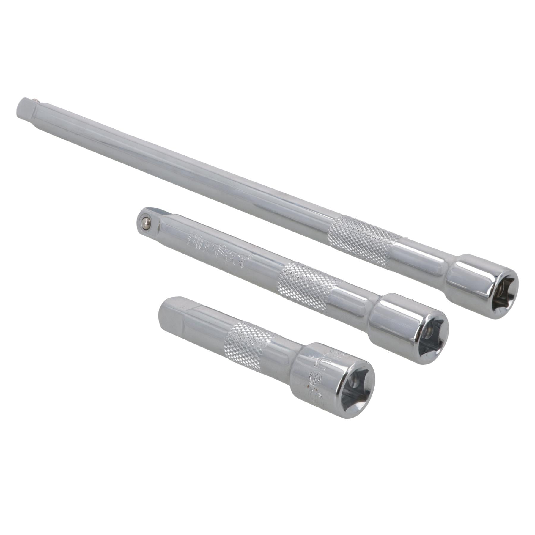 3pc 3/8" Drive Straight Socket Ratchet Extension Bar Set 75mm 125mm 250mm