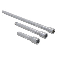 3pc 3/8" Drive Straight Socket Ratchet Extension Bar Set 75mm 125mm 250mm