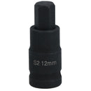 M12 x 55mm 1/2in Drive Short Impact Impacted Allen hex Key Socket 12mm
