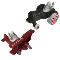 Michelin Bonhomme en Avion et Tracteur Figure Mascotte Statue Bibendum Figurine en Fonte