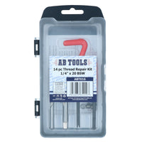 1/4” x 20 BSW Thread Repair Cutter Kit Helicoil Set for Damaged Threads 14pc