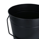 Coal Bucket & Lid Black Metal Ash Tidy Bin Coal Carrier Fire Log Burner Kindling