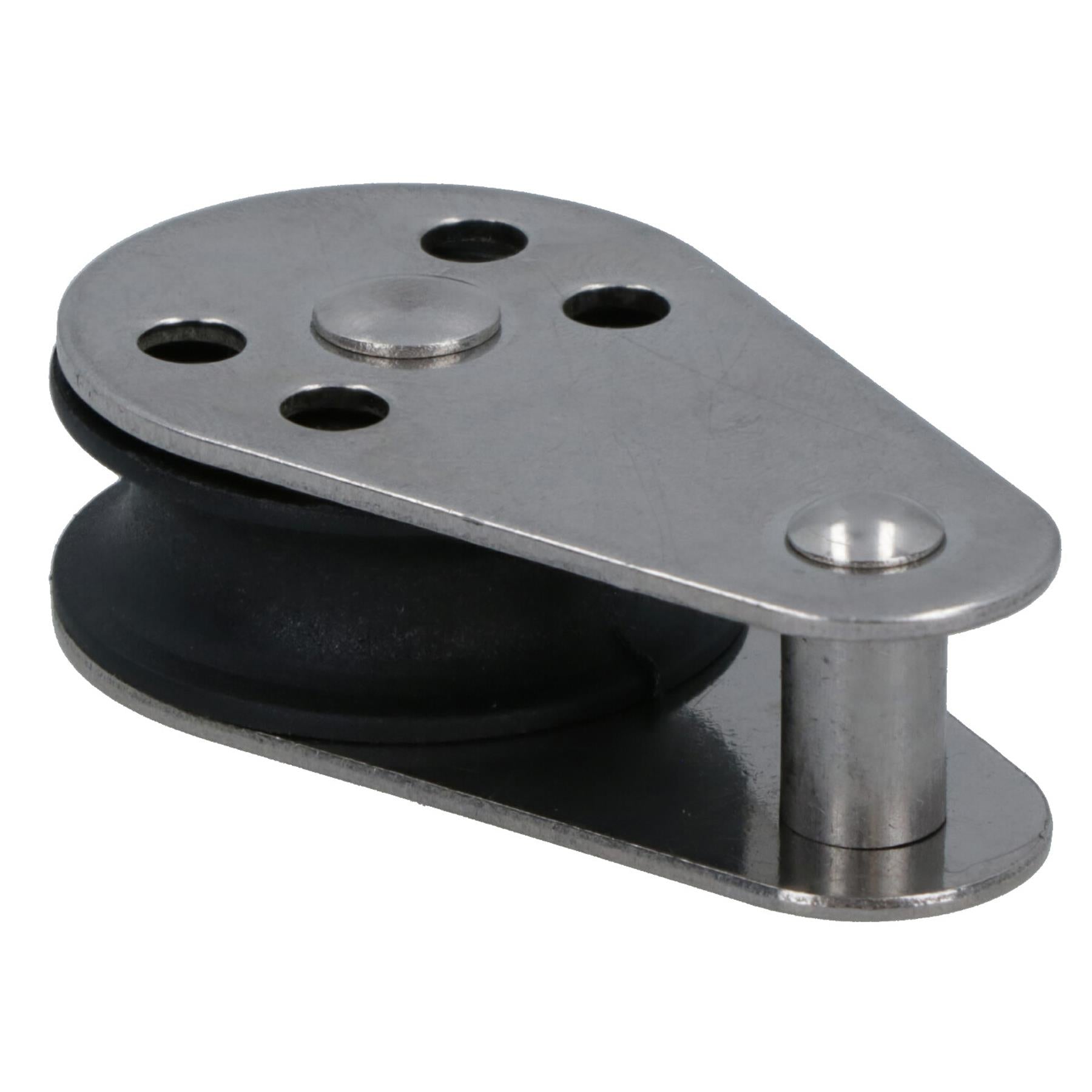 Marine Pulley Block with Fixed Pin 26mm Diameter Nylon Wheel Stainless Steel