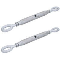 2PACK Rigging Screw 12mm Galvanised Eye to Eye Turnbuckle Straining