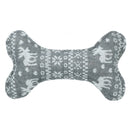 Dog Christmas Gift Plush Play Squeaky Grey Patterned Bone Toy 14x23cm