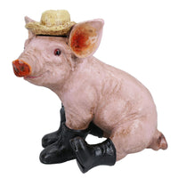 Pig With Boots Cast Iron Model Statue Figure Collectible Sculpture Ornament Hog