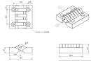 Black Polyamide Hinge Reinforced Plastic 39x39mm Italian Made Industrial Quality