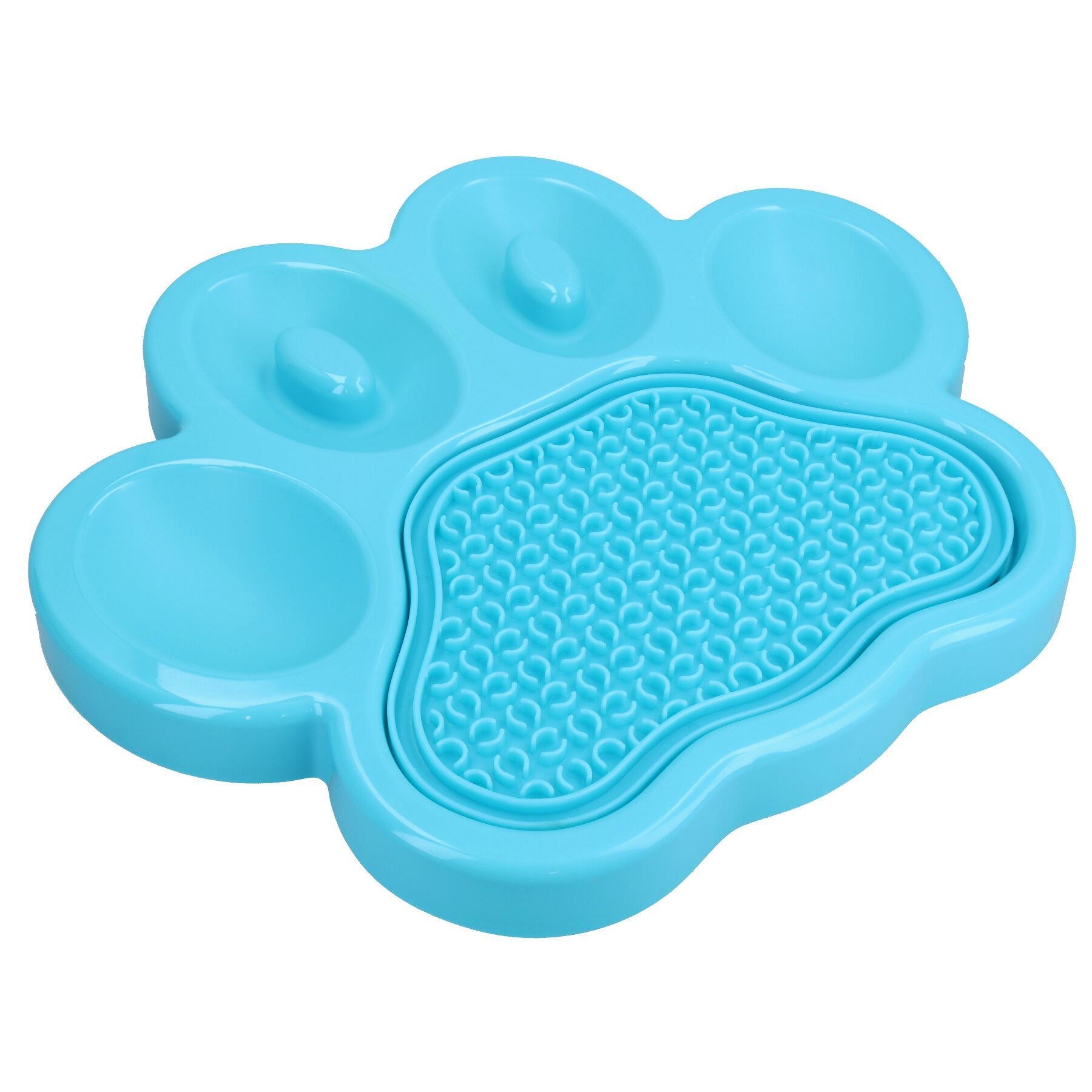 2PK BLUE Paw Interactive Dog Slow Feeder & Lick Mat Dog Food Accessories
