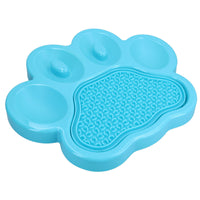 2PK BLUE Paw Interactive Dog Slow Feeder & Lick Mat Dog Food Accessories