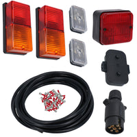 10m Trailer Light Wiring Kit Rear Lights, Front Markers, Plug, Junction Box