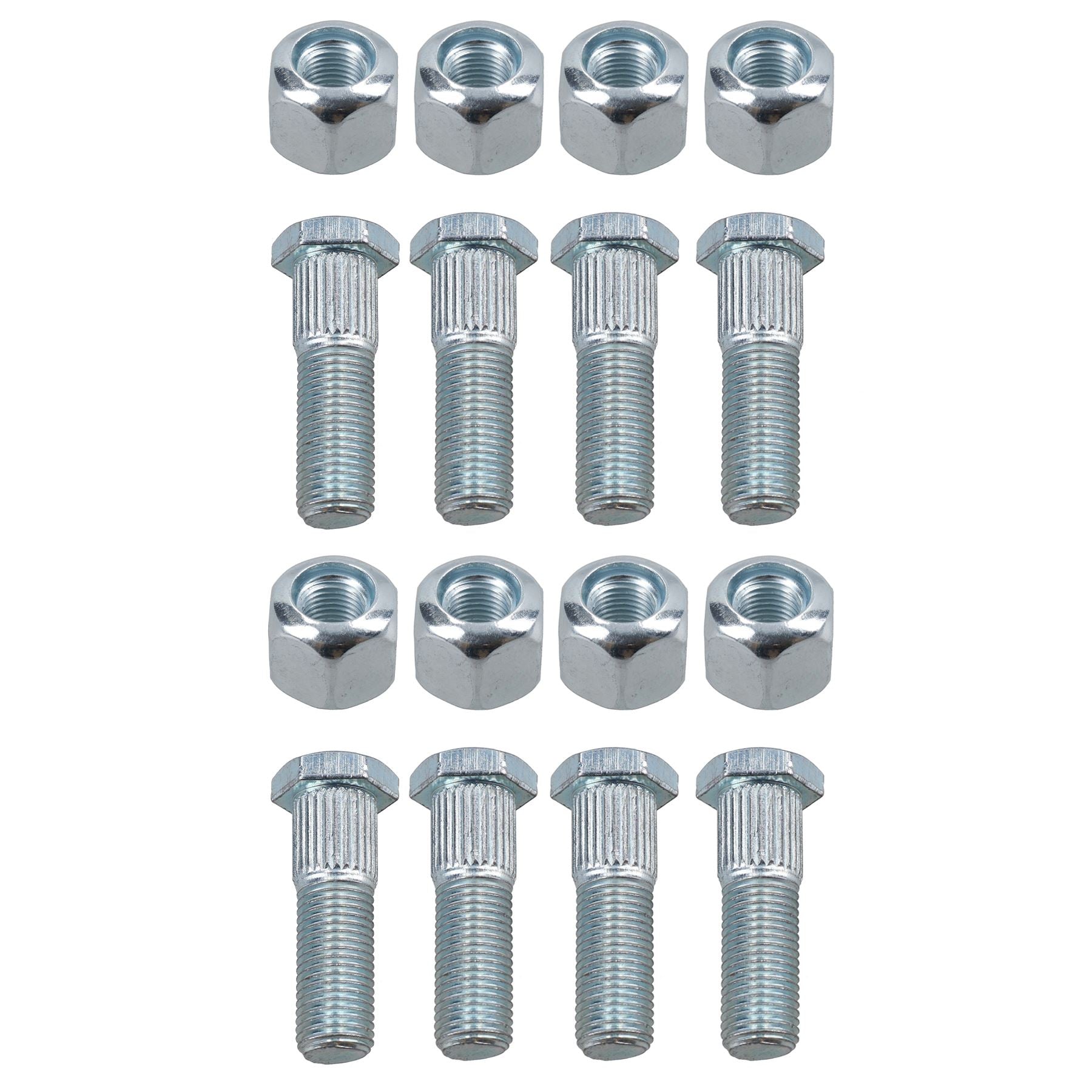 Pack of 8 3/8" UNF Wheel Studs And Nuts For 4" PCD Trailer Suspension Hubs