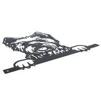 Black Metal Peeking West Highland Terrier Silhouette Fixing Plate Garden Decor