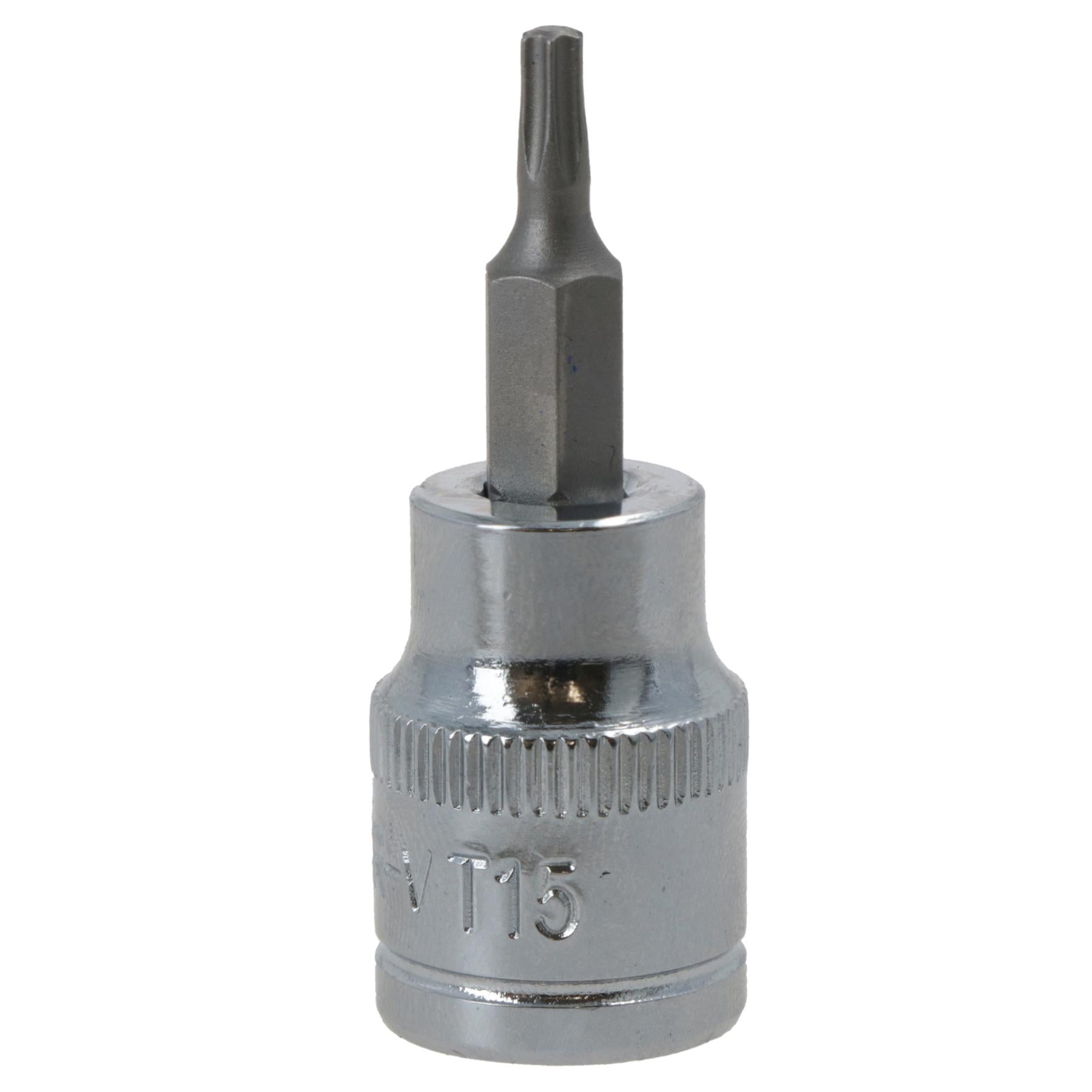 T15 Male Torx Bit Star Socket 3/8" Drive Standard Internal Chrome Vanadium Steel