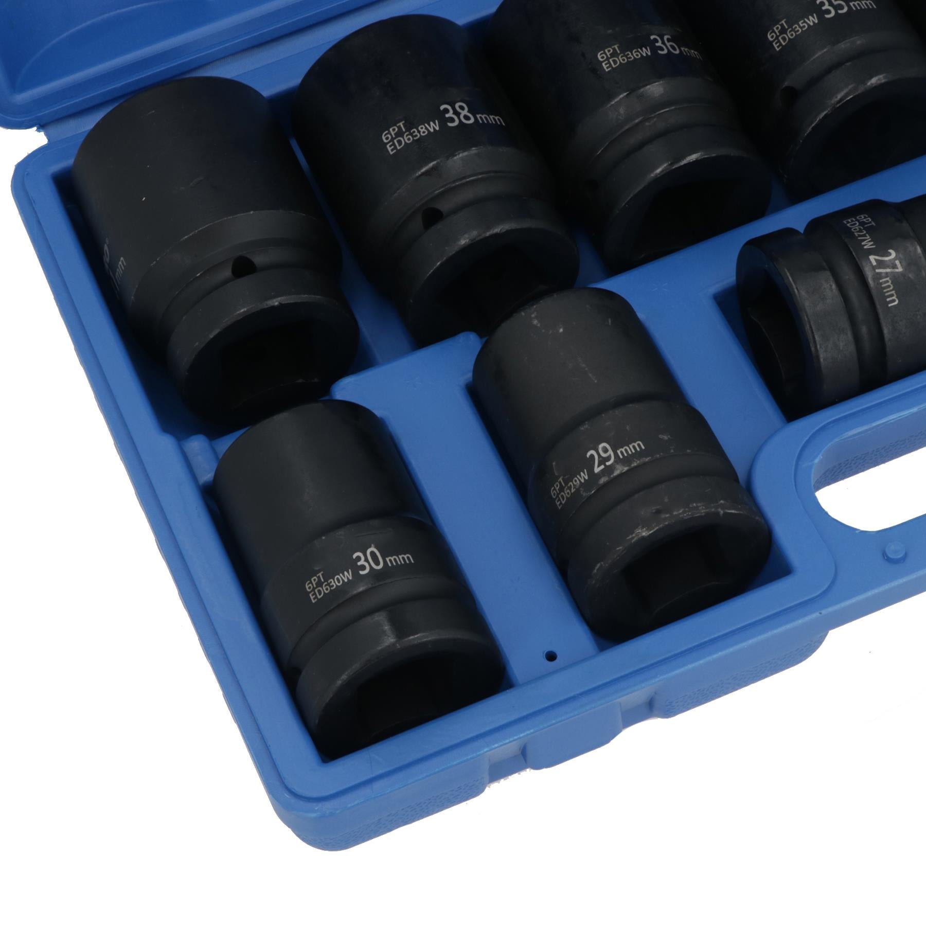 Douilles métriques doubles profondes à entraînement de 1 po, 6 pans simples, 24 mm - 41 mm, 12 pièces