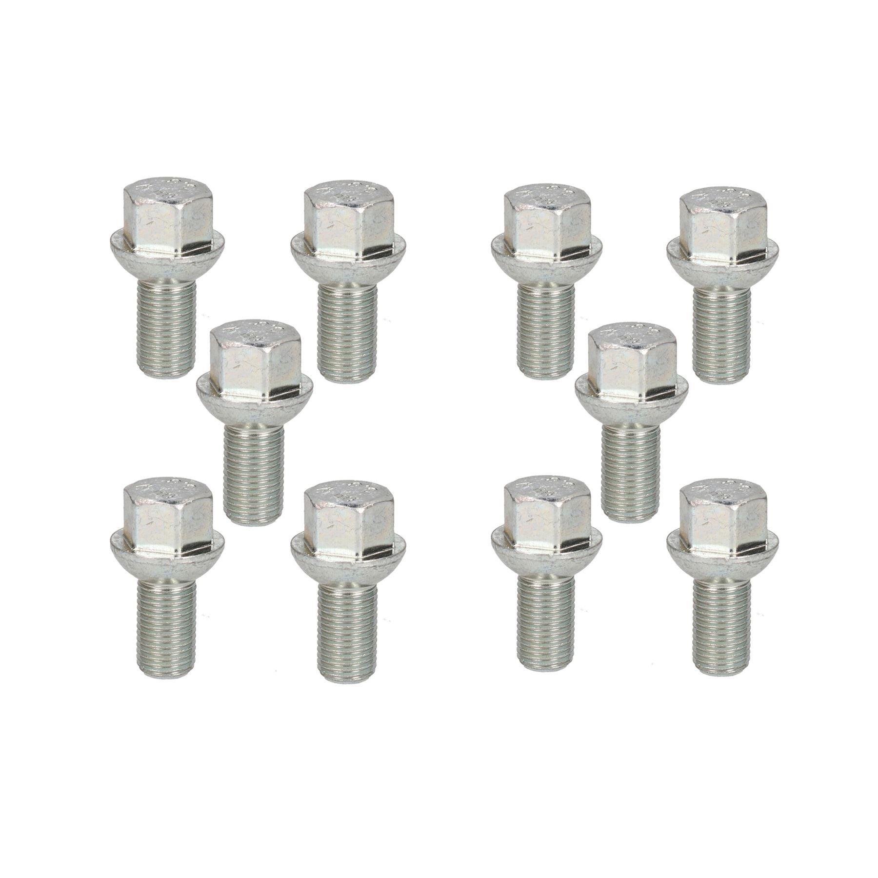 Lot de 10 boulons sphériques pour roue de remorque M14 x 1,5 pour Williams Indespension Knott