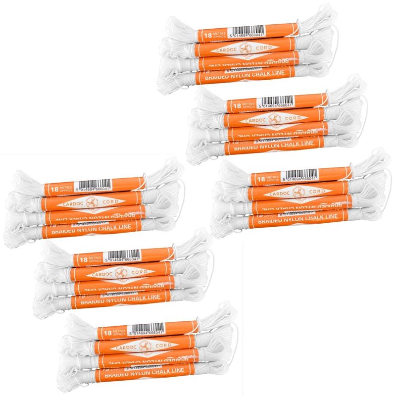 Cardoc Cord Braided Nylon Chalk Brick Line Size B 18m Building (24 Pack) TE453