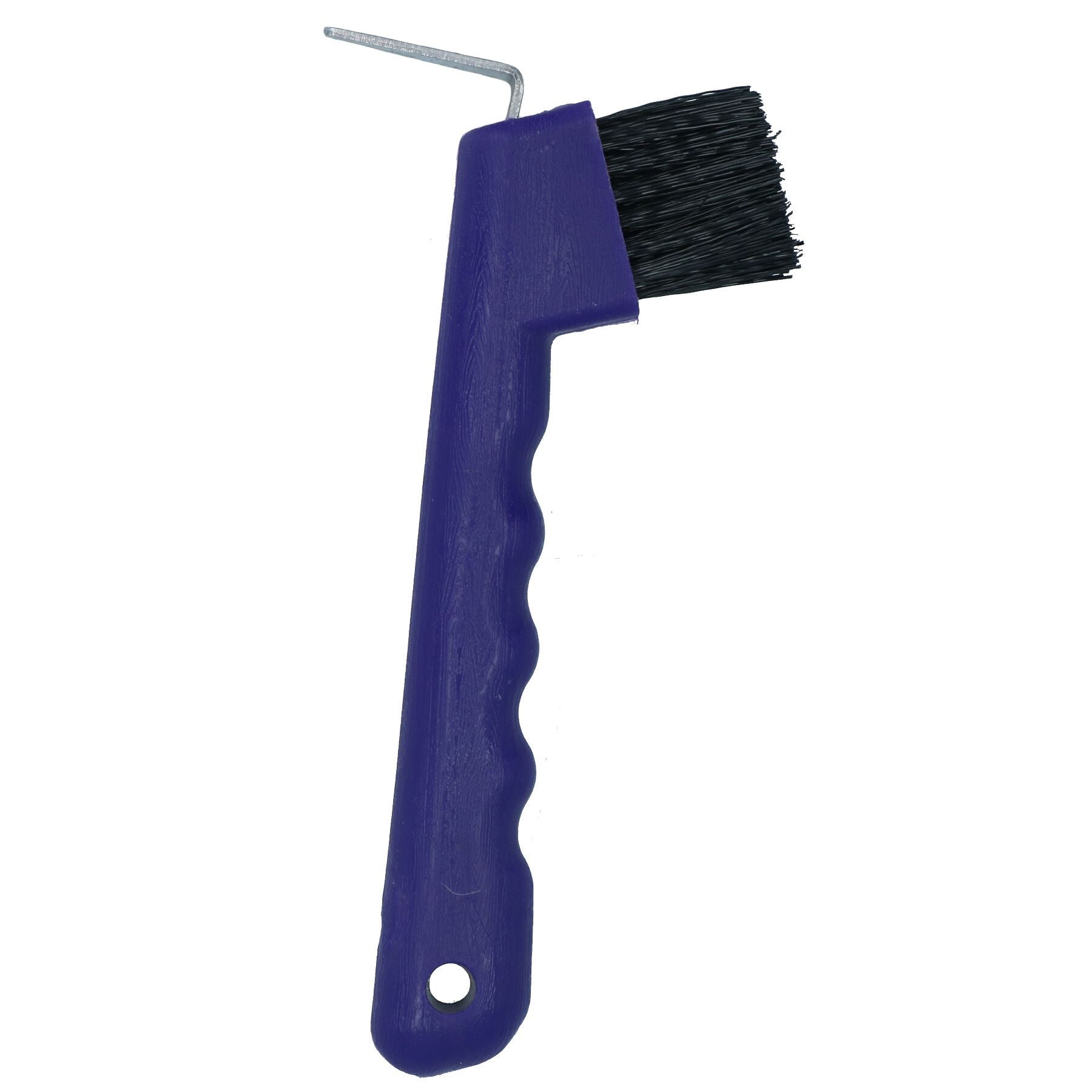 Durable Purple Horse Hoof Pick & Brush with Wave Grip Handle Stable Accessory