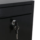 Black Wall Mounted Lockable Metal Post Box Outdoor Letter Mail Box Keyed