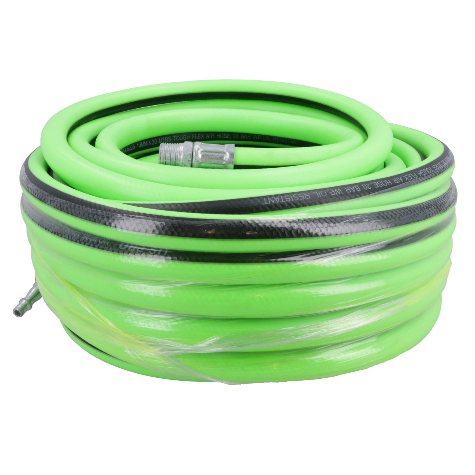 20 Meter/65 Fuß Kompressor Luftschlauch 10mm Innengummi + Armaturen