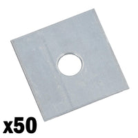 Square Plate Washer M12 50mm x 50mm Galvanised Timber Wood Fastener