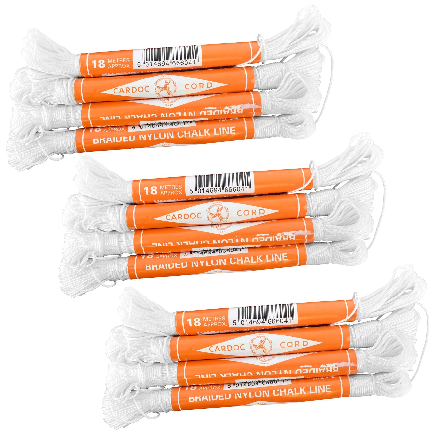 Cardoc Cord Braided Nylon Chalk Brick Line Size A 18m Building (12 Pack) TE239